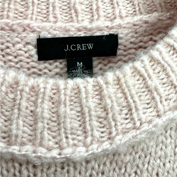 J Crew ALPACA WOOL Tortoise Shell Shoulder Buttons Crewneck Sweater Blush Pink M - Picture 8 of 11